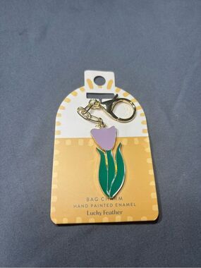 New Lavender Tulip Enamel Bag Charm